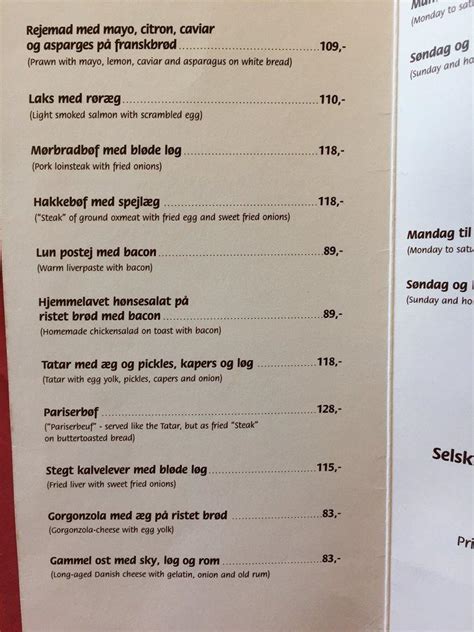 teglkroen menu|Teglkroen de Koebenhavn Carte